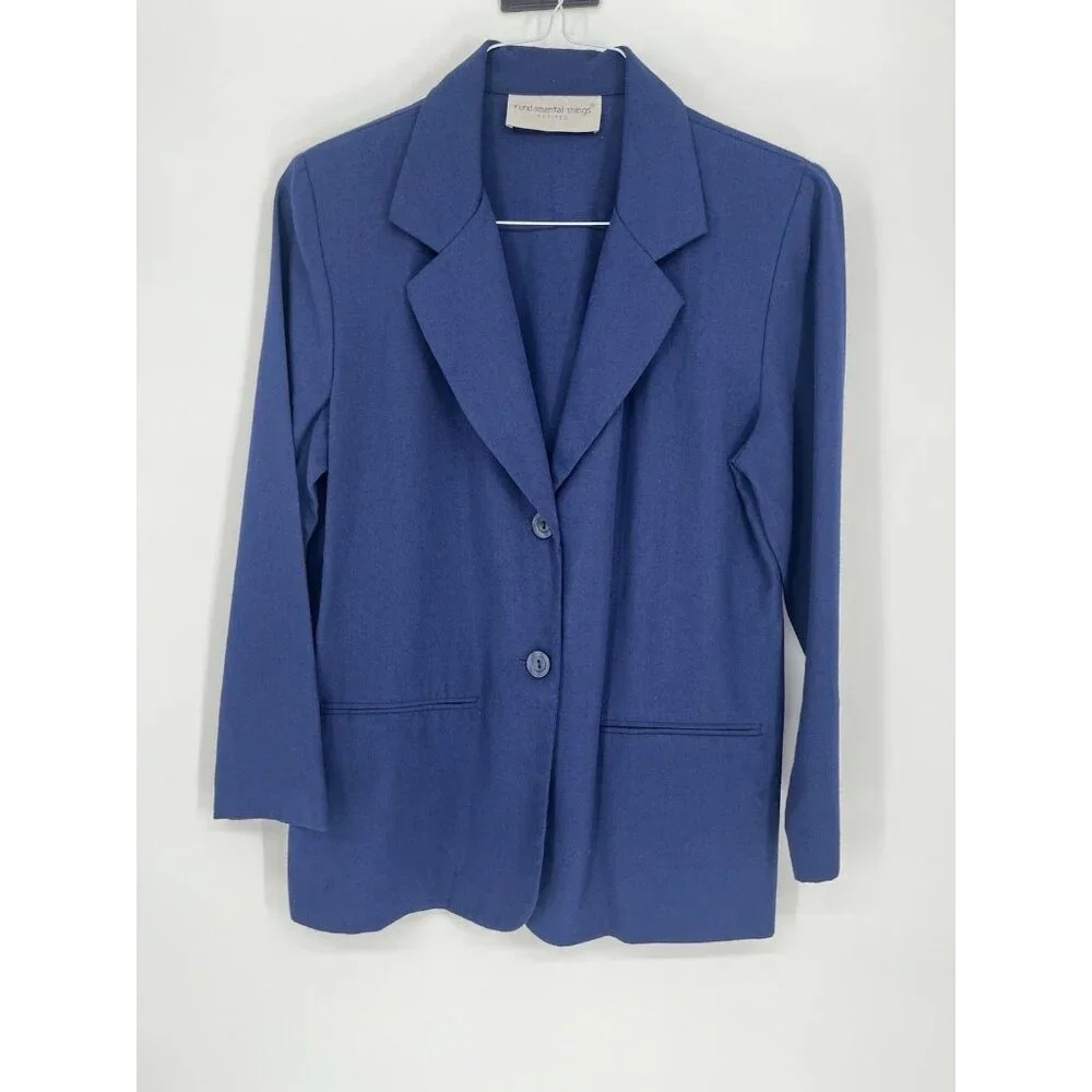 Fundamental Things‎ Petites Womens Size 10  Blue Light Weight Unlined Blazer